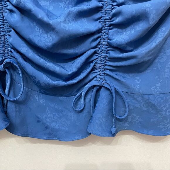 Rushed Skirt Coquette 10 Women’s Floral Blue Mini - Picture 5 of 8